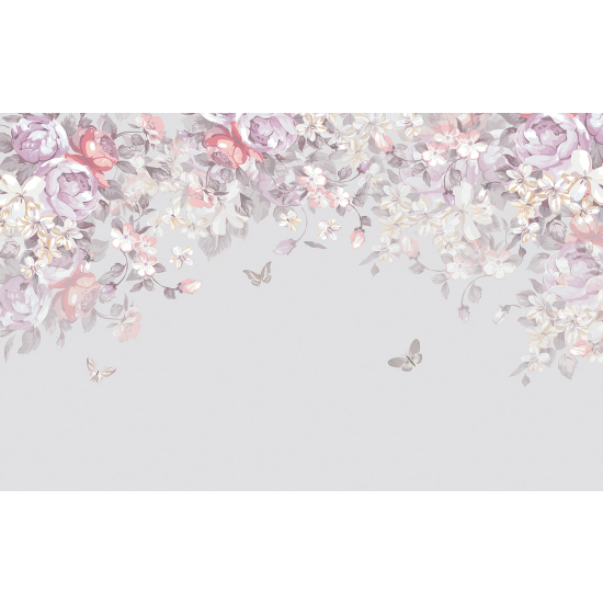 Panoramic Wallpaper - Wall Mural - Flowers