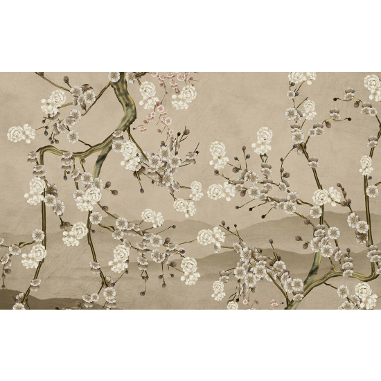 Panoramic Wallpaper - Wall Mural - Flowers