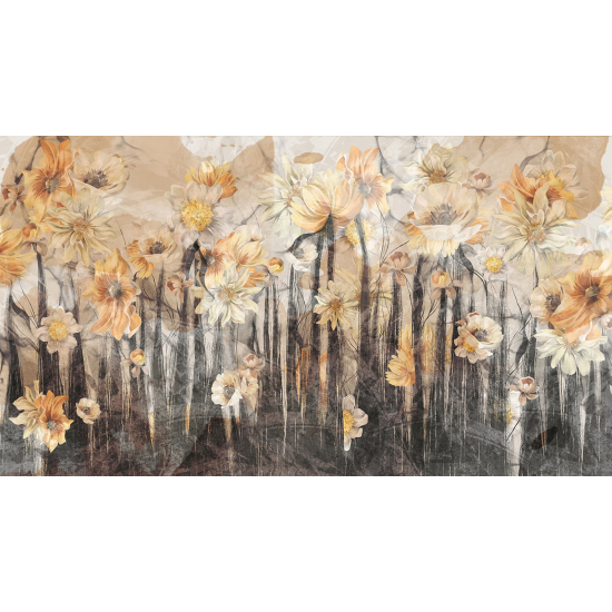 Panoramic Wallpaper - Wall Mural - Flowers