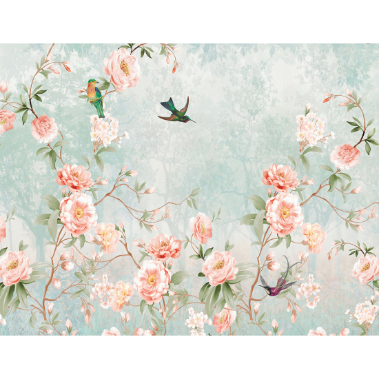 Panoramic Wallpaper - Wall Mural - Flowers