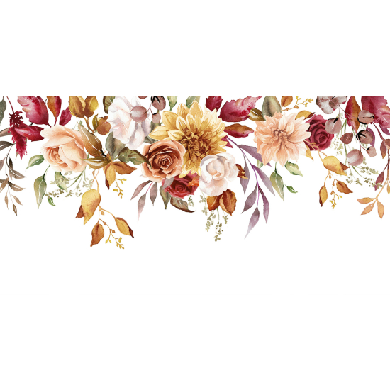 Panoramic Wallpaper - Wall Mural - Flowers