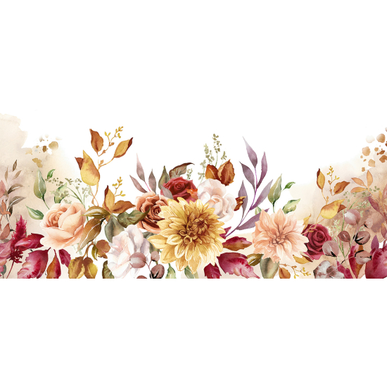 Panoramic Wallpaper - Wall Mural - Flowers