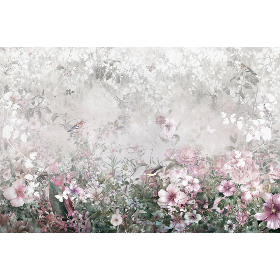 Panoramic Wallpaper - Wall Mural - Flowers