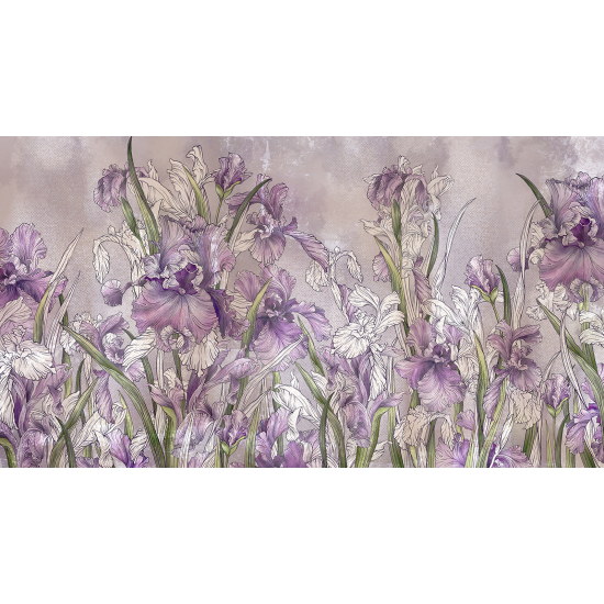 Panoramic Wallpaper - Wall Mural - Flowers