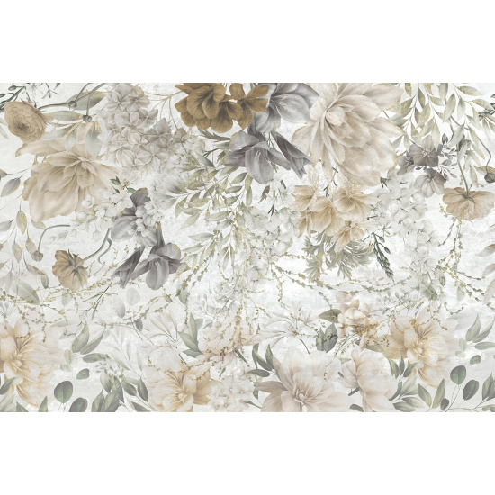 Panoramic Wallpaper - Wall Mural - Flowers