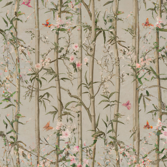 Panoramic Wallpaper - Wall Mural - Flowers