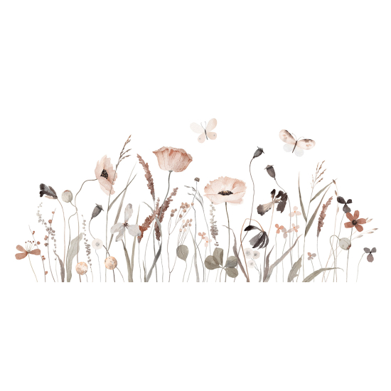 Panoramic Wallpaper - Wall Mural - Flowers