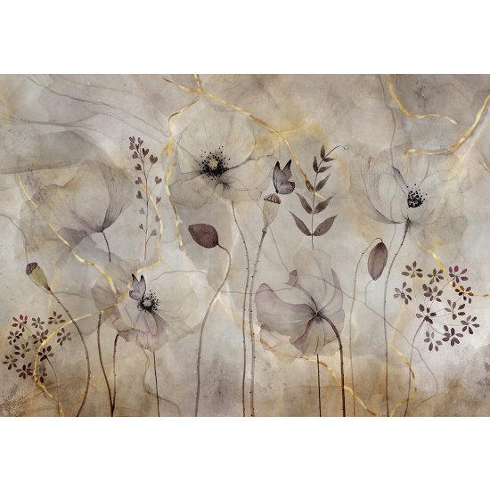 Panoramic Wallpaper - Wall Mural - Flowers