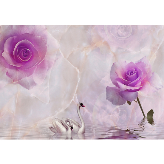 Panoramic Wallpaper - Wall Mural - Flowers