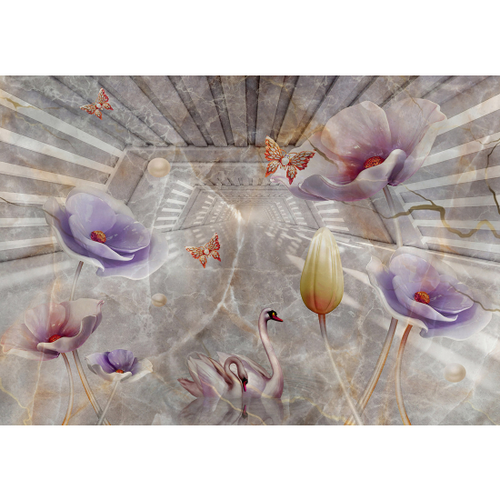 Panoramic Wallpaper - Wall Mural - Flowers