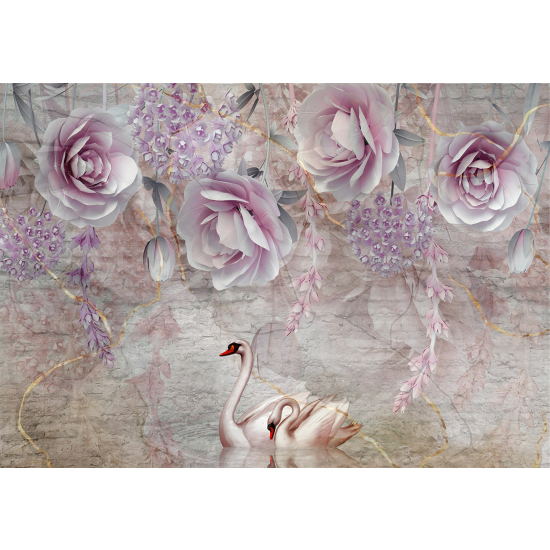 Panoramic Wallpaper - Wall Mural - Flowers