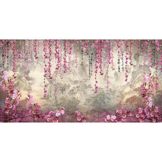 Panoramic Wallpaper - Wall Mural - Flowers