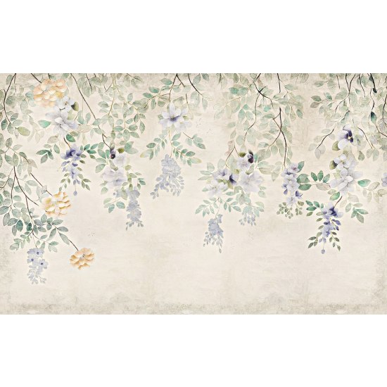 Panoramic Wallpaper - Wall Mural - Flowers