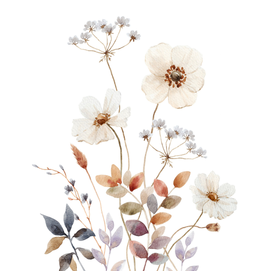 Panoramic Wallpaper - Wall Mural - Flowers