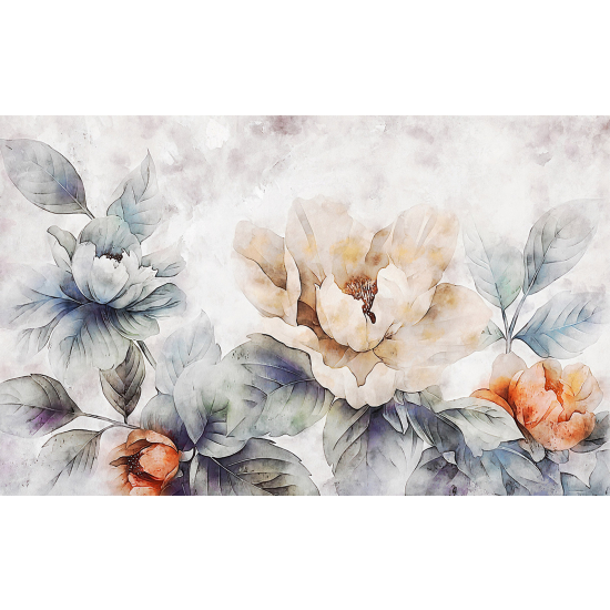 Panoramic Wallpaper - Wall Mural - Flowers