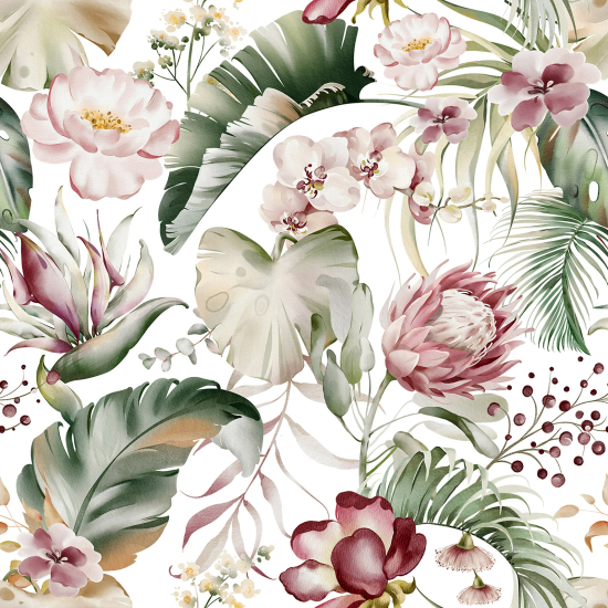 Panoramic Wallpaper - Wall Mural - Flowers