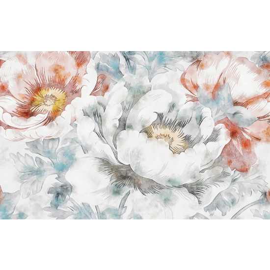 Panoramic Wallpaper - Wall Mural - Flowers