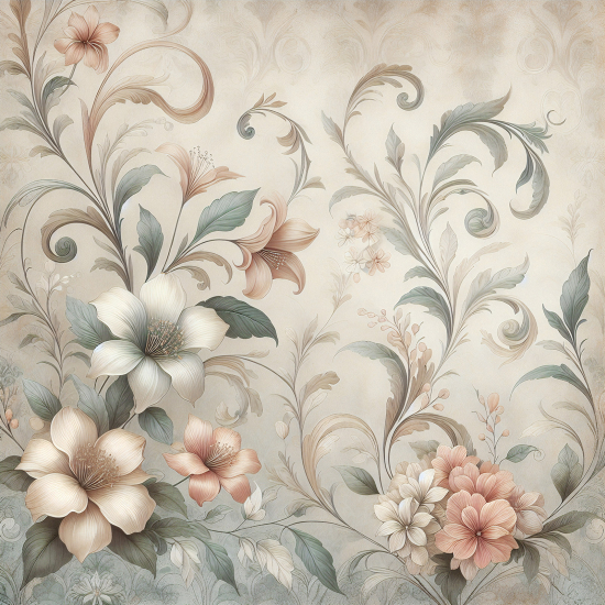 Panoramic Wallpaper - Wall Mural - Flowers