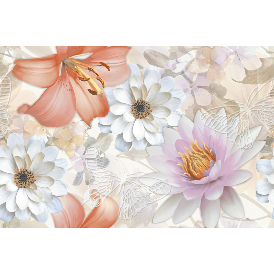 Panoramic Wallpaper - Wall Mural - Flowers