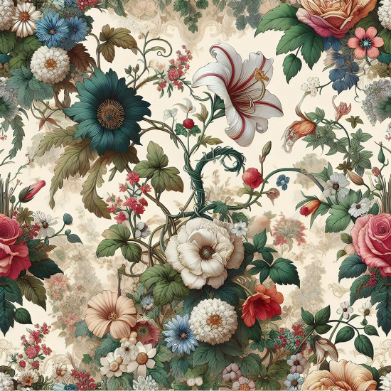 Panoramic Wallpaper - Wall Mural - Flowers