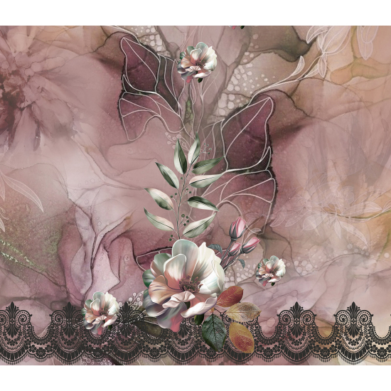 Panoramic Wallpaper - Wall Mural - Flowers