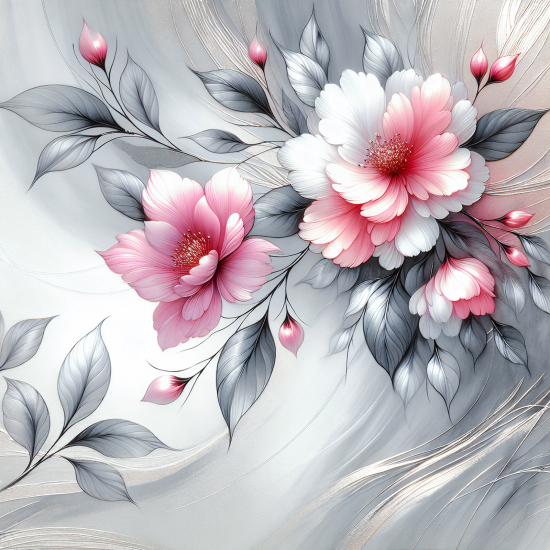 Panoramic Wallpaper - Wall Mural - Flowers