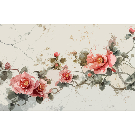 Panoramic Wallpaper - Wall Mural - Flowers