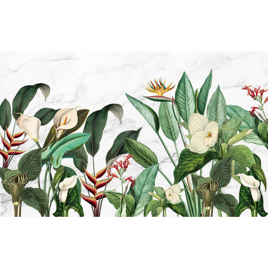 Panoramic Wallpaper - Wall Mural - Flowers