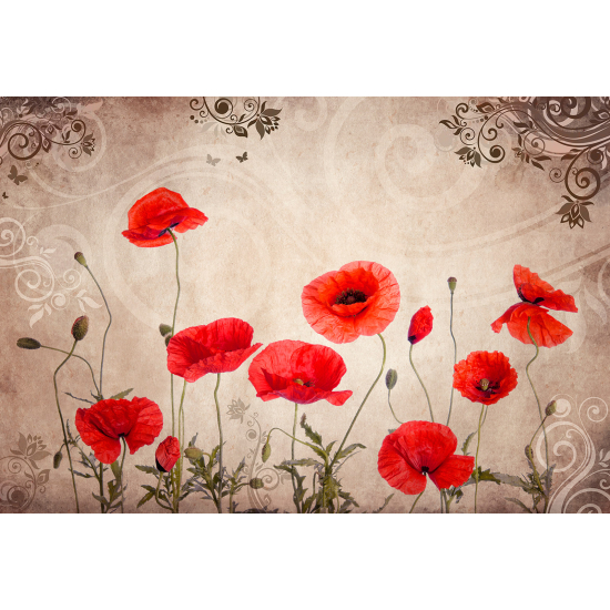 Panoramic Wallpaper - Wall Mural - Flowers