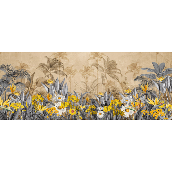 Panoramic Wallpaper - Wall Mural - Flowers