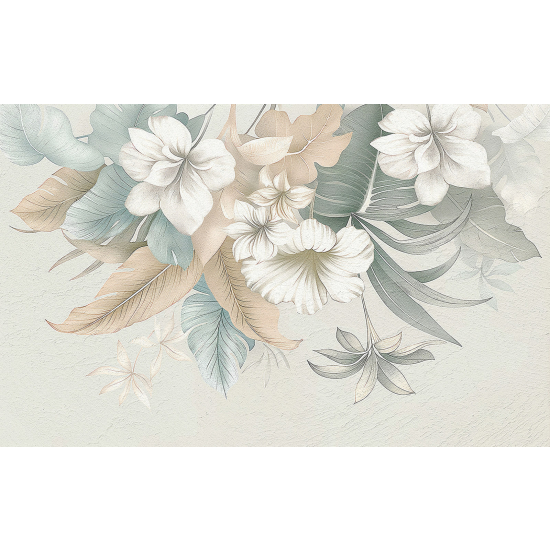 Panoramic Wallpaper - Wall Mural - Flowers