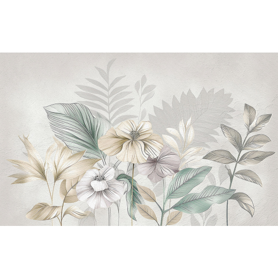 Panoramic Wallpaper - Wall Mural - Flowers