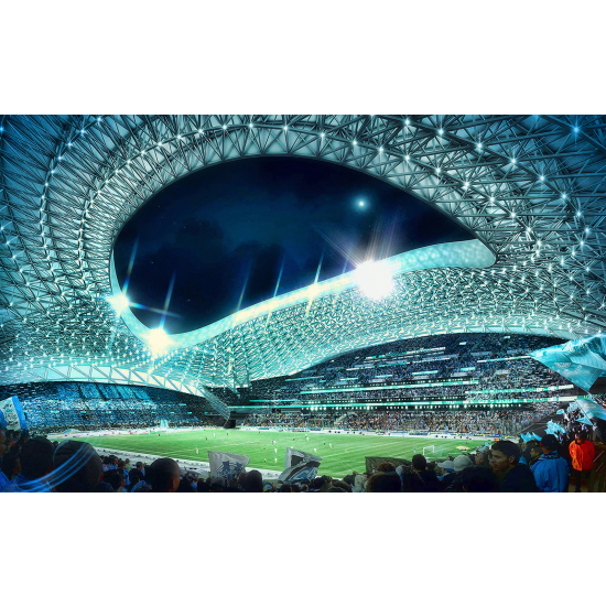 Panoramic Wallpaper - Wall Mural Foot / Football - OM - Orange Vélodrome Stadium