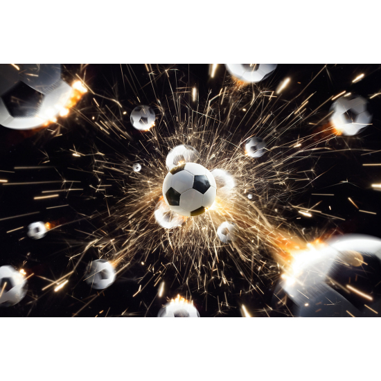 Panoramic Wallpaper - Wall Mural Foot / Football - Soccer balls