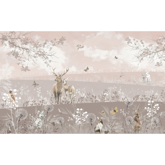 Panoramic Wallpaper - Wall Mural for Children - Deer