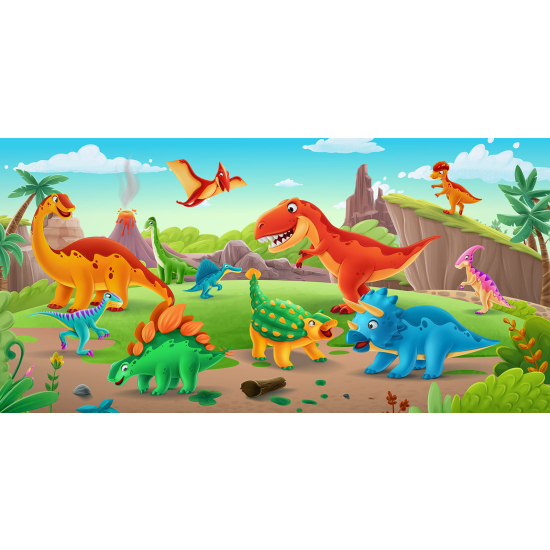 Panoramic Wallpaper - Wall Mural for Children - Dinosaurs