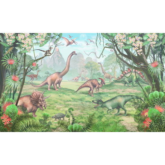 Panoramic Wallpaper - Wall Mural for Children - Dinosaurs