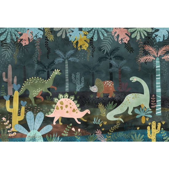 Panoramic Wallpaper - Wall Mural for Children - Dinosaurs