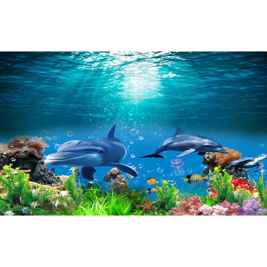 Panoramic Wallpaper - Wall Mural for Children - Dolphins