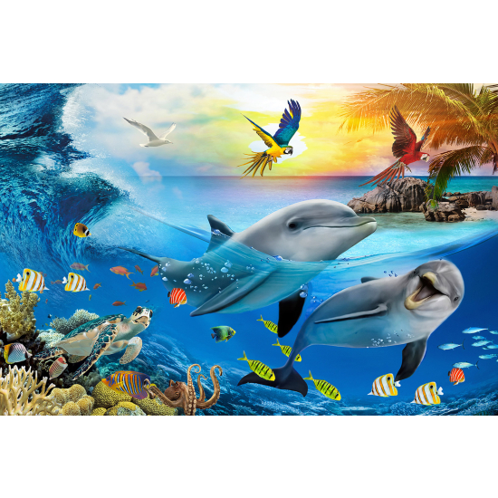 Panoramic Wallpaper - Wall Mural for Children - Dolphins