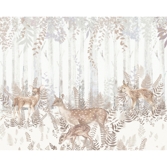 Panoramic Wallpaper - Wall Mural for Children - Forest Animals