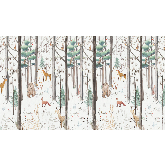 Panoramic Wallpaper - Wall Mural for Children - Forest Animals