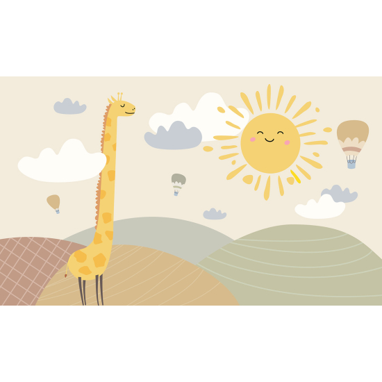 Panoramic Wallpaper - Wall Mural for Children - Giraffe