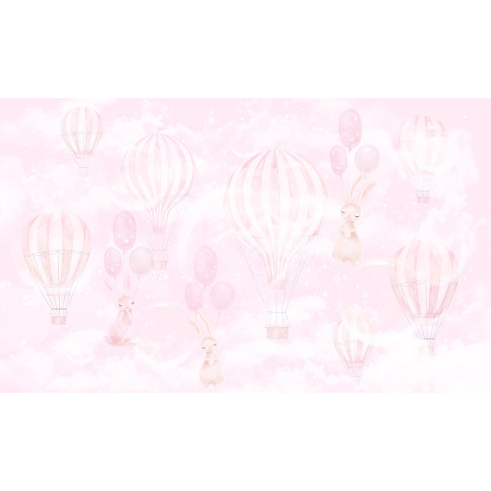 Panoramic Wallpaper - Wall Mural for Children - Hot Air Balloons