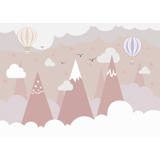 Panoramic Wallpaper - Wall Mural for Children - Hot Air Balloons