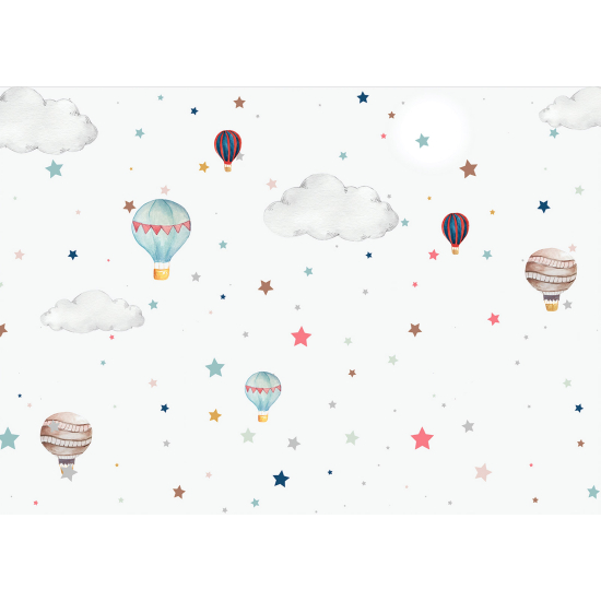 Panoramic Wallpaper - Wall Mural for Children - Hot Air Balloons