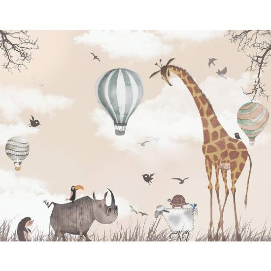 Panoramic Wallpaper - Wall Mural for Children - Jungle Animals