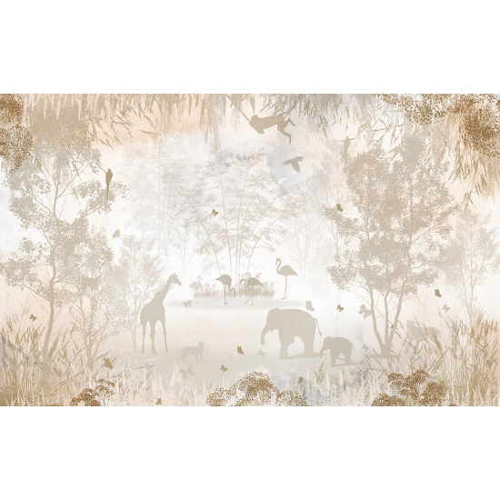 Panoramic Wallpaper - Wall Mural for Children - Jungle Animals