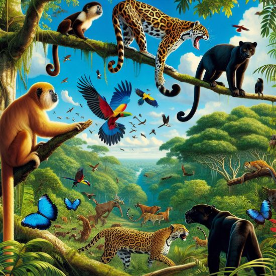 Panoramic Wallpaper - Wall Mural for Children - Jungle Animals