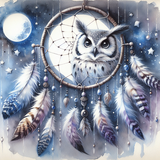 Panoramic Wallpaper - Wall Mural for Children - Owl Dreamcatcher